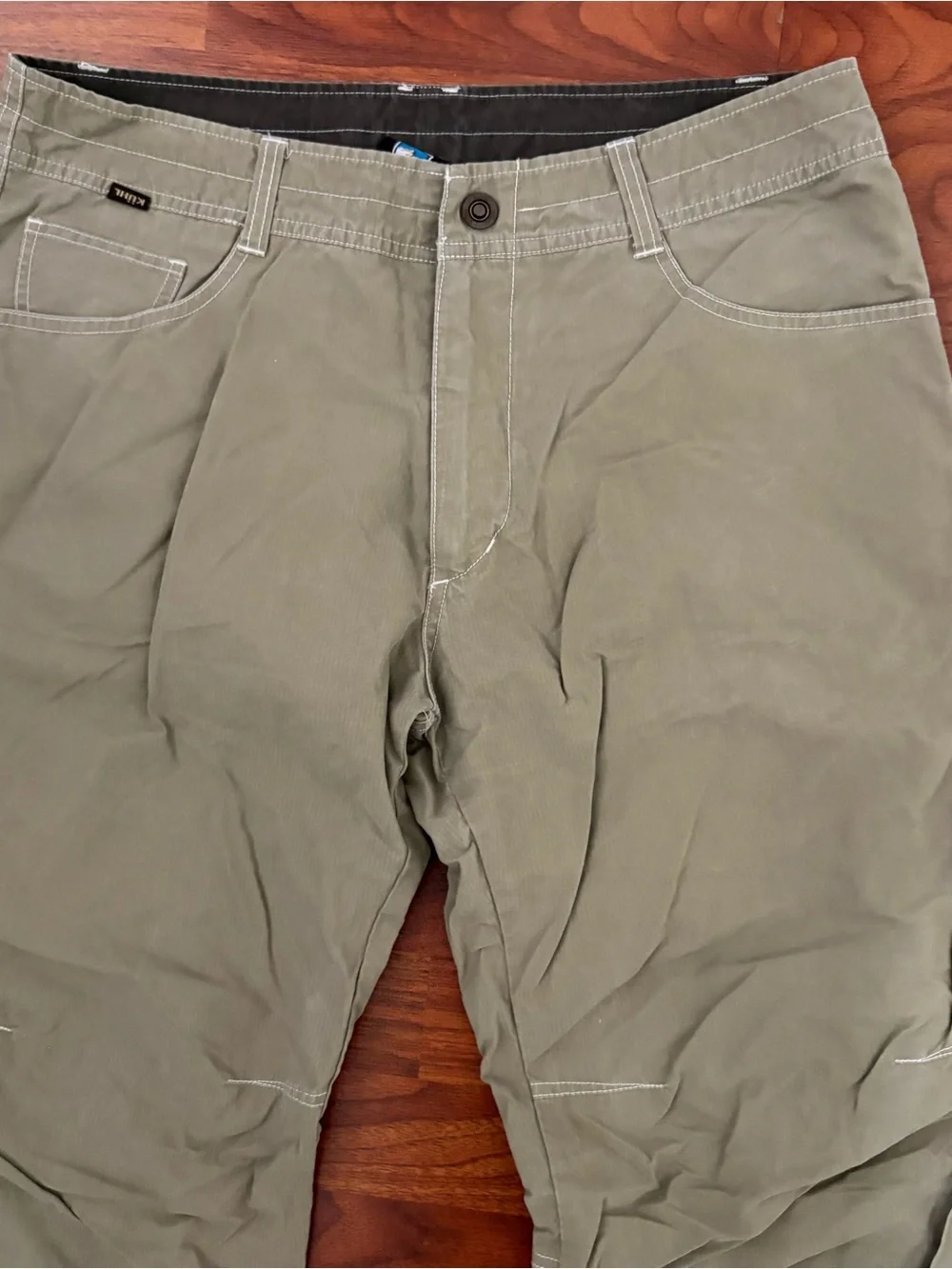 KUHL Pants Mens 34x31 Tan Khaki Kuhldry Hiking Outdoor Cargo Utility Straight